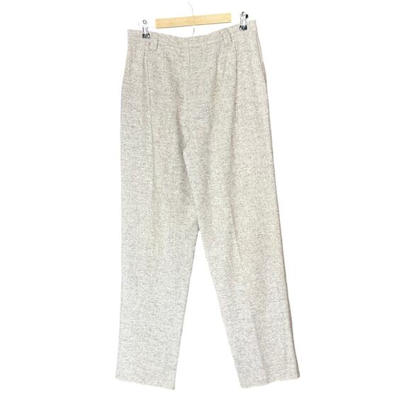 Vintage Wool Tweed Wide Leg Pleated Trousers - Picture 1 of 4